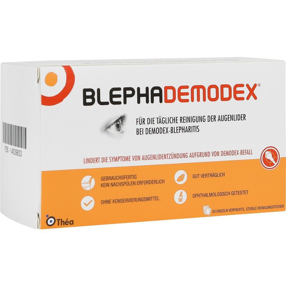 Eine Packung mit Reinigungstüchern zur Pflege von Augenlidern.