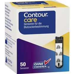 Eine weiße Box mit Blutzuckersensoren von Contour care.